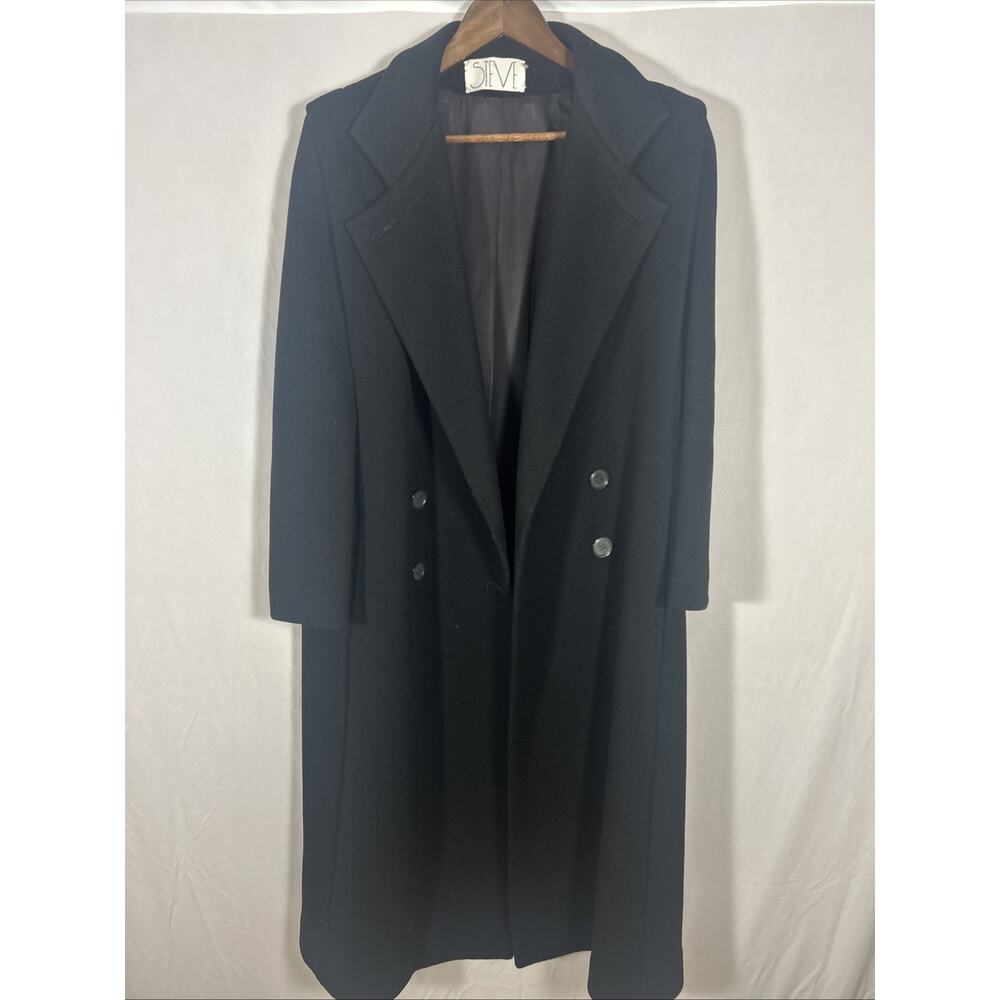 Steve Black Long Wool Blend Coat Womens Size Unknown Double Breasted